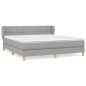 vidaXL Cama box spring con colchón tela gris claro 160x200 cm vidaXL Cama box spring con colchón tela gris claro 160x200 cm