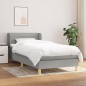 vidaXL Cama box spring con colchón tela gris claro 90x200 cm vidaXL Cama box spring con colchón tela gris claro 90x200 cm