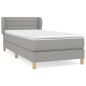 vidaXL Cama box spring con colchón tela gris claro 90x200 cm vidaXL Cama box spring con colchón tela gris claro 90x200 cm