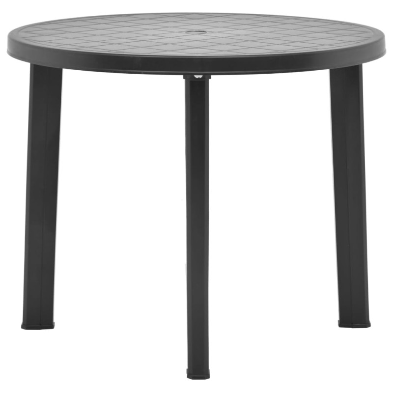 vidaXL Mesa de jardín de plástico gris antracita 89 cm vidaXL Mesa de jardín de plástico gris antracita 89 cm
