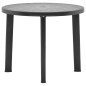 vidaXL Mesa de jardín de plástico gris antracita 89 cm vidaXL Mesa de jardín de plástico gris antracita 89 cm