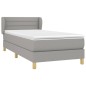 vidaXL Cama box spring con colchón tela gris claro 90x200 cm vidaXL Cama box spring con colchón tela gris claro 90x200 cm