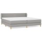 vidaXL Cama box spring con colchón tela gris claro 200x200 cm vidaXL Cama box spring con colchón tela gris claro 200x200 cm