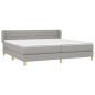 vidaXL Cama box spring con colchón tela gris claro 200x200 cm vidaXL Cama box spring con colchón tela gris claro 200x200 cm
