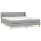 vidaXL Cama box spring con colchón tela gris claro 160x200 cm