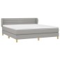 vidaXL Cama box spring con colchón tela gris claro 160x200 cm