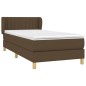 vidaXL Cama box spring con colchón tela marrón oscuro 90x190 cm vidaXL Cama box spring con colchón tela marrón oscuro 90x190 cm