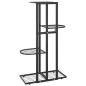 vidaXL Soporte de flores de 4 estantes de metal negro 43x22x76 cm vidaXL Soporte de flores de 4 estantes de metal negro 43x22x76 cm