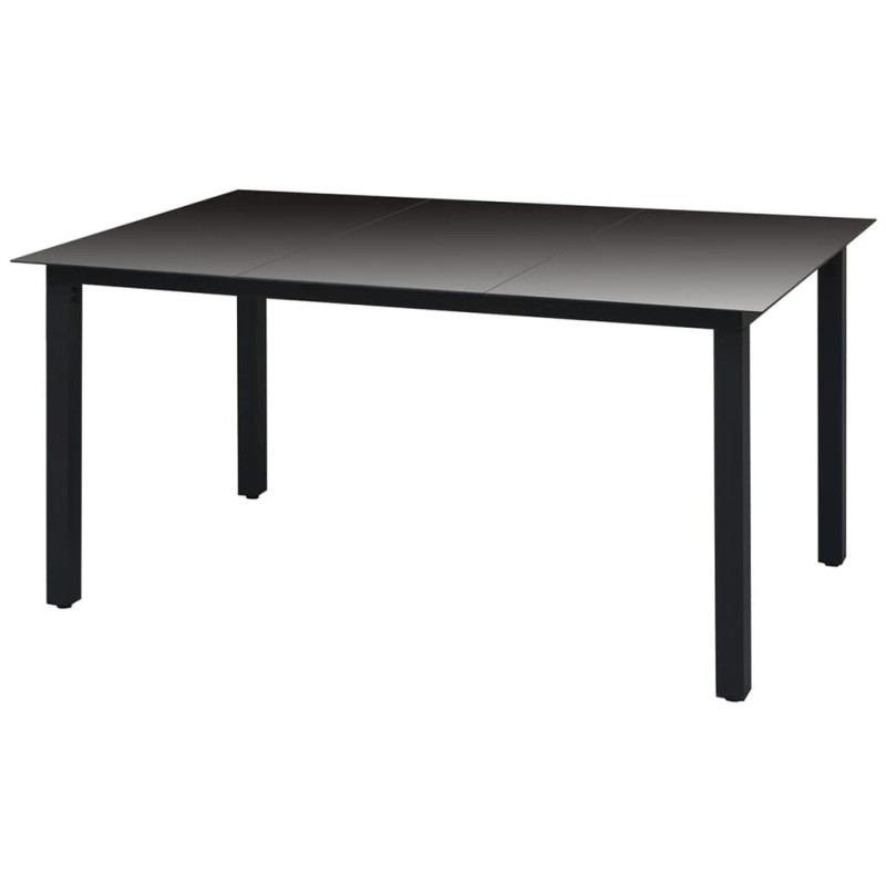 vidaXL Mesa de jardín de aluminio y vidrio negra 150x90x74 cm vidaXL Mesa de jardín de aluminio y vidrio negra 150x90x74 cm