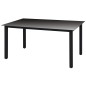 vidaXL Mesa de jardín de aluminio y vidrio negra 150x90x74 cm vidaXL Mesa de jardín de aluminio y vidrio negra 150x90x74 cm