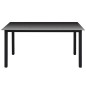 vidaXL Mesa de jardín de aluminio y vidrio negra 150x90x74 cm vidaXL Mesa de jardín de aluminio y vidrio negra 150x90x74 cm