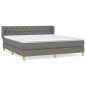 vidaXL Cama box spring con colchón tela gris oscuro 180x200 cm vidaXL Cama box spring con colchón tela gris oscuro 180x200 cm