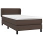vidaXL Cama box spring con colchón cuero sintético marrón 100x200 cm vidaXL Cama box spring con colchón cuero sintético marrón 100x200 cm
