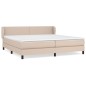 vidaXL Cama box spring con colchón cuero sintético capuchino 200x200cm vidaXL Cama box spring con colchón cuero sintético capuchino 200x200cm