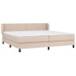 vidaXL Cama box spring con colchón cuero sintético capuchino 200x200cm vidaXL Cama box spring con colchón cuero sintético capuchino 200x200cm