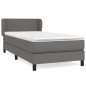 vidaXL Cama box spring con colchón cuero sintético gris 80x200 cm