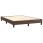 vidaXL Cama box spring con colchón cuero sintético marrón 140x190 cm vidaXL Cama box spring con colchón cuero sintético marrón 140x190 cm