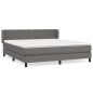 vidaXL Cama box spring con colchón cuero sintético gris 160x200 cm vidaXL Cama box spring con colchón cuero sintético gris 160x200 cm