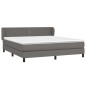vidaXL Cama box spring con colchón cuero sintético gris 160x200 cm vidaXL Cama box spring con colchón cuero sintético gris 160x200 cm