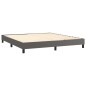 vidaXL Cama box spring con colchón cuero sintético gris 160x200 cm vidaXL Cama box spring con colchón cuero sintético gris 160x200 cm