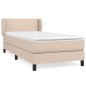 vidaXL Cama box spring con colchón cuero sintético capuchino 100x200cm