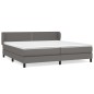 vidaXL Cama box spring con colchón cuero sintético gris 200x200 cm vidaXL Cama box spring con colchón cuero sintético gris 200x200 cm
