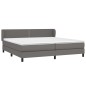 vidaXL Cama box spring con colchón cuero sintético gris 200x200 cm vidaXL Cama box spring con colchón cuero sintético gris 200x200 cm