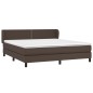 vidaXL Cama box spring con colchón cuero sintético marrón 180x200 cm vidaXL Cama box spring con colchón cuero sintético marrón 180x200 cm