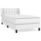 vidaXL Cama box spring con colchón cuero sintético blanco 100x200 cm vidaXL Cama box spring con colchón cuero sintético blanco 100x200 cm