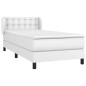 vidaXL Cama box spring con colchón cuero sintético blanco 100x200 cm vidaXL Cama box spring con colchón cuero sintético blanco 100x200 cm