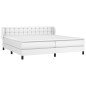 vidaXL Cama box spring con colchón cuero sintético blanco 200x200 cm vidaXL Cama box spring con colchón cuero sintético blanco 200x200 cm