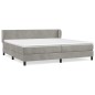 vidaXL Cama box spring con colchón terciopelo gris claro 200x200 cm vidaXL Cama box spring con colchón terciopelo gris claro 200x200 cm