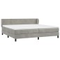 vidaXL Cama box spring con colchón terciopelo gris claro 200x200 cm vidaXL Cama box spring con colchón terciopelo gris claro 200x200 cm