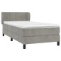 vidaXL Cama box spring con colchón terciopelo gris claro 80x200 cm vidaXL Cama box spring con colchón terciopelo gris claro 80x200 cm