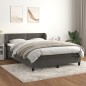 vidaXL Cama box spring con colchón terciopelo gris oscuro 140x200 cm vidaXL Cama box spring con colchón terciopelo gris oscuro 140x200 cm