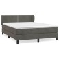 vidaXL Cama box spring con colchón terciopelo gris oscuro 140x200 cm vidaXL Cama box spring con colchón terciopelo gris oscuro 140x200 cm