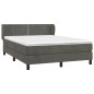 vidaXL Cama box spring con colchón terciopelo gris oscuro 140x200 cm vidaXL Cama box spring con colchón terciopelo gris oscuro 140x200 cm
