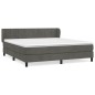 vidaXL Cama box spring con colchón terciopelo gris oscuro 180x200 cm vidaXL Cama box spring con colchón terciopelo gris oscuro 180x200 cm