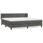 vidaXL Cama box spring con colchón terciopelo gris oscuro 200x200 cm vidaXL Cama box spring con colchón terciopelo gris oscuro 200x200 cm