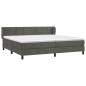 vidaXL Cama box spring con colchón terciopelo gris oscuro 200x200 cm vidaXL Cama box spring con colchón terciopelo gris oscuro 200x200 cm