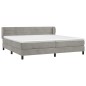 vidaXL Cama box spring con colchón terciopelo gris claro 200x200 cm vidaXL Cama box spring con colchón terciopelo gris claro 200x200 cm