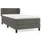 vidaXL Cama box spring con colchón terciopelo gris oscuro 80x200 cm vidaXL Cama box spring con colchón terciopelo gris oscuro 80x200 cm