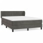 vidaXL Cama box spring con colchón terciopelo gris oscuro 140x200 cm