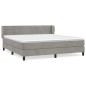 vidaXL Cama box spring con colchón terciopelo gris claro 180x200 cm vidaXL Cama box spring con colchón terciopelo gris claro 180x200 cm