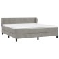 vidaXL Cama box spring con colchón terciopelo gris claro 180x200 cm vidaXL Cama box spring con colchón terciopelo gris claro 180x200 cm