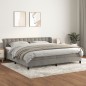 vidaXL Cama box spring con colchón terciopelo gris claro 200x200 cm vidaXL Cama box spring con colchón terciopelo gris claro 200x200 cm