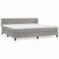 vidaXL Cama box spring con colchón terciopelo gris claro 200x200 cm vidaXL Cama box spring con colchón terciopelo gris claro 200x200 cm