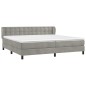 vidaXL Cama box spring con colchón terciopelo gris claro 200x200 cm vidaXL Cama box spring con colchón terciopelo gris claro 200x200 cm