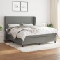 vidaXL Cama box spring con colchón tela gris oscuro 180x200 cm vidaXL Cama box spring con colchón tela gris oscuro 180x200 cm