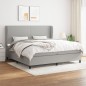 vidaXL Cama box spring con colchón tela gris claro 200x200 cm vidaXL Cama box spring con colchón tela gris claro 200x200 cm